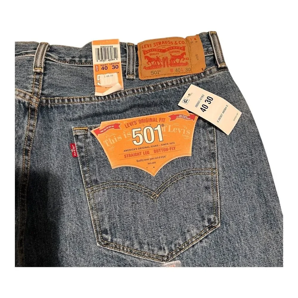 New Levi's 501 Men's‎ Original Fit Straight Leg Jeans Button Fly 501-0193